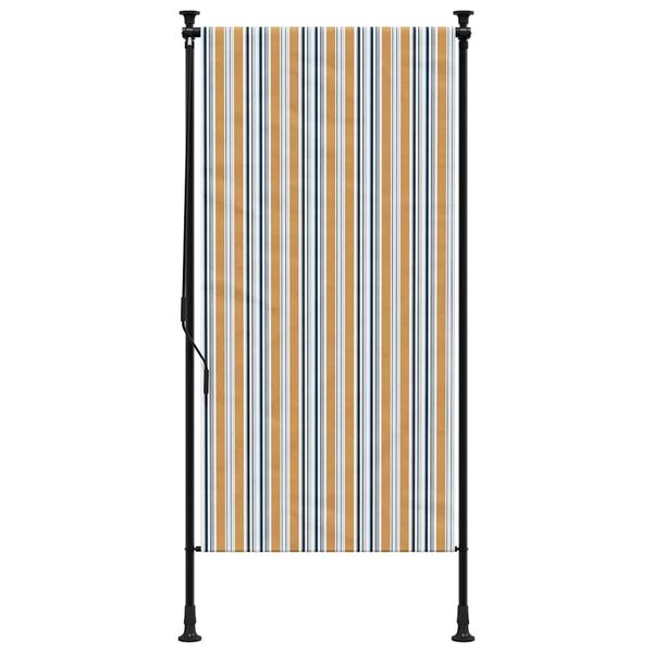 vidaXL Outdoor Roller Blind Yellow and White 120x270 cm Fabric&Steel