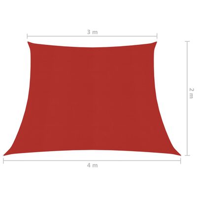 vidaXL Sunshade Sail 160 g/m² Red 3/4x2 m HDPE