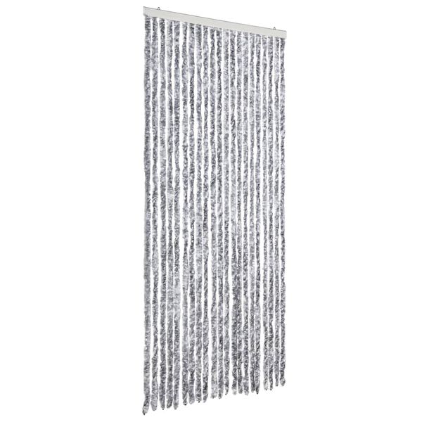 vidaXL Insect Curtain White and Grey 90x220 cm Chenille