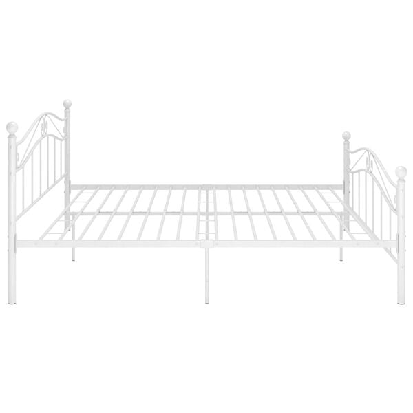 vidaXL Bed Frame without Mattress White Metal 200x200 cm