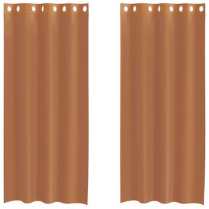 vidaXL Voile Curtains with Grommets 2 pcs Terracotta