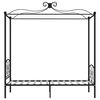 vidaXL Canopy Bed Frame without Mattress Black Metal 100x200 cm