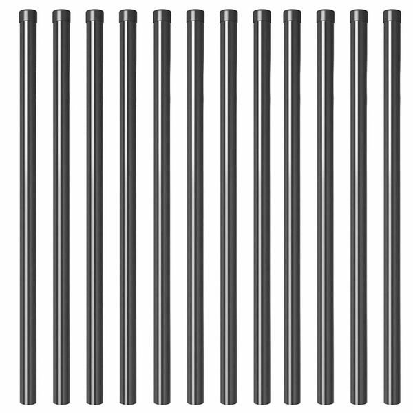 vidaXL Fence Posts 12 pcs Grey 110 cm Powder-coated steel