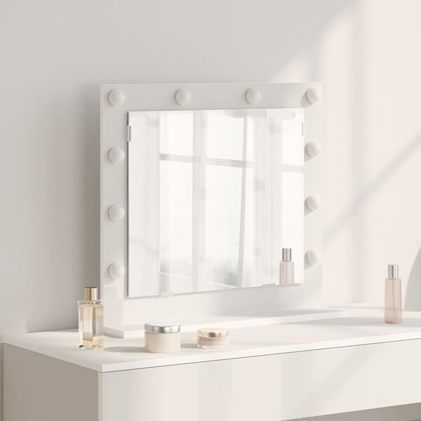 vidaXL Vanity Mirror White 60 x 55 x 18 cm Glass and Engineered wood