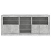 vidaXL Sideboard with LED Lights Concrete Grey 162x37x67 cm