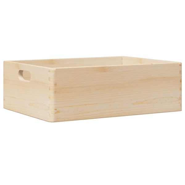 vidaXL Wooden Box with Handles 40x30x13 cm Solid Wood Pine