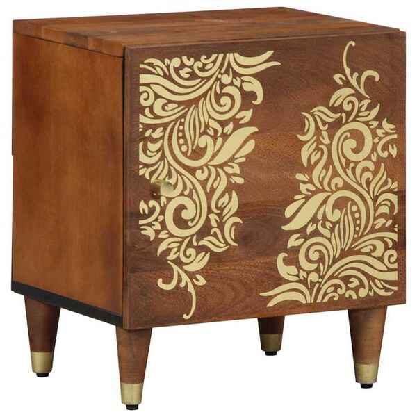 vidaXL Bedside Cabinet with Door 2 pcs Honey Brown 40 x 33 x 46 cm