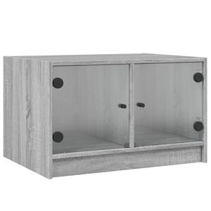 vidaXL Coffee Table with Glass Doors Grey Sonoma 68x50x42 cm