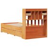 vidaXL Bookcase Bed without Mattress Wax Brown 100x200 cm Solid Wood Pine