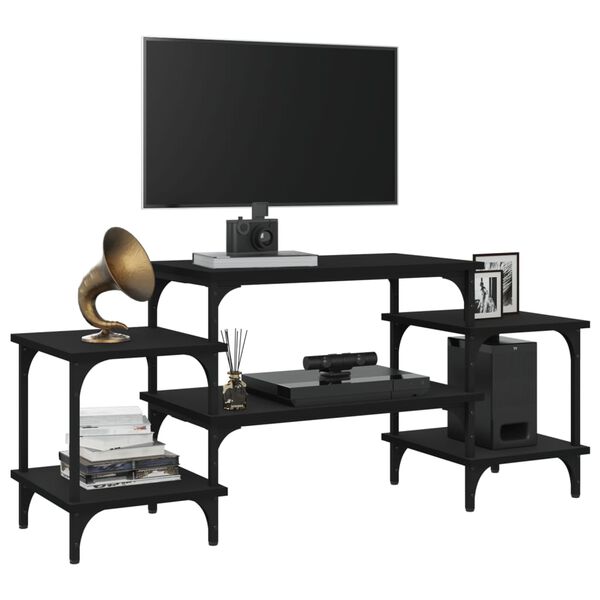 vidaXL TV Cabinet Black 117x35x52 cm Engineered Wood