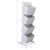 vidaXL 4-Layer Basket Rack White 35x35x125 cm Wood