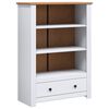 vidaXL Bookcase White 80x35x110 cm Solid Pine Wood Panama Range