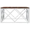 vidaXL Coffee Table Stainless Steel and Solid Wood Reclaimed