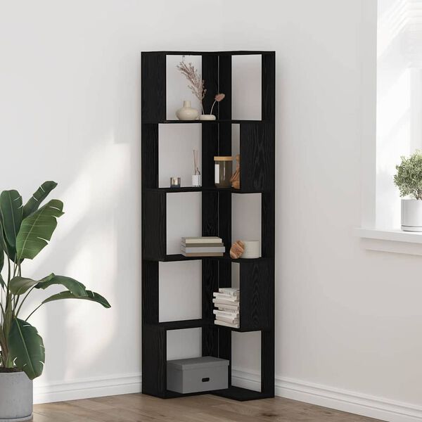 vidaXL Bookcase Black Oak 50 x 50 x 179 cm