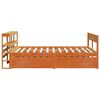 vidaXL Bed Frame without Mattress Wax Brown 135x190 cm Double Solid Wood Pine