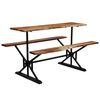 vidaXL Bar Table with Benches Solid Acacia Wood 180x50x107 cm