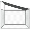 vidaXL Dog Cage with Roof and Door Grey 4x2x2 m Galvanised Steel