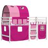 vidaXL Kids' Loft Bed with Tunnel without Mattress Pink 90x190 cm Single