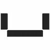 vidaXL TV Cabinet Set 4 pcs Black Engineered Wood