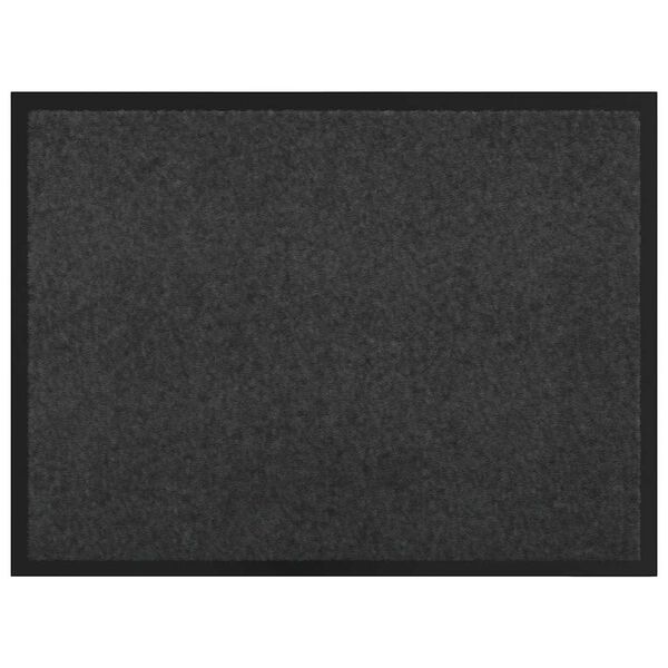 vidaXL Door Mat Anthracite 80 x 60 x 1.2 cm Teddy Fabric