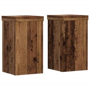 vidaXL Plant Stands 2 pcs Old Wood 10x10x18 cm Engineered Wood