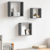 vidaXL Wall Cube Shelves 3 pcs Grey MDF