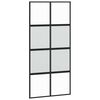 vidaXL Sliding Door Black 102,5x205 cm Tempered Glass and Aluminium