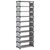 vidaXL Shoe Rack 10-Tier Grey 54x28x158 cm Non-woven Fabric