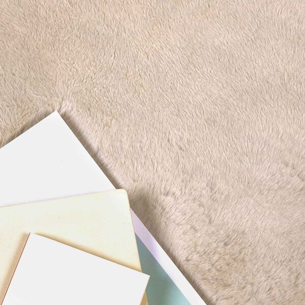 vidaXL Faux Rabbit Fur Rug Olite Taupe 80 x 200 cm Polyester