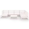 vidaXL 8 Piece Garden Lounge Set White Solid Wood Pine