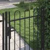 vidaXL Fence Gate Single Door with Arched Top Steel 1x1.2 m Black