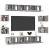 vidaXL 10 Piece TV Cabinet Set Concrete Grey Engineered Wood