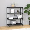 vidaXL Book Cabinet Black 80x33x100 cm Engineered Wood and Steel