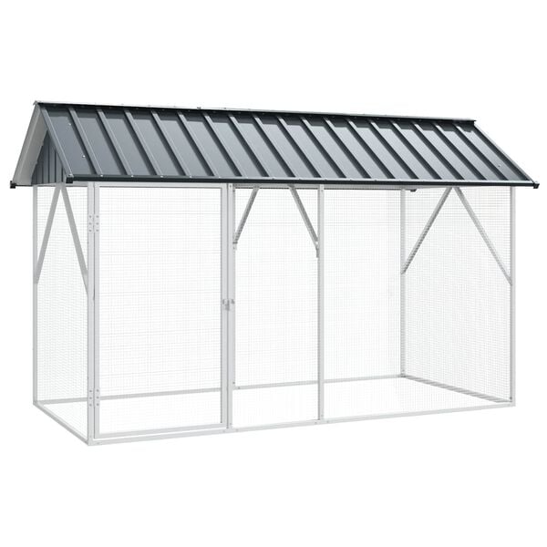 vidaXL Bird Cage Anthracite 227 x 112 x 141 cm Galvanised Steel