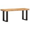 vidaXL Bench 110 cm Solid Rough Mango Wood and Steel