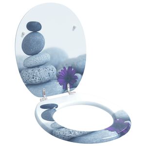 vidaXL Toilet Seat Grey 44 x 38 cm MDF board