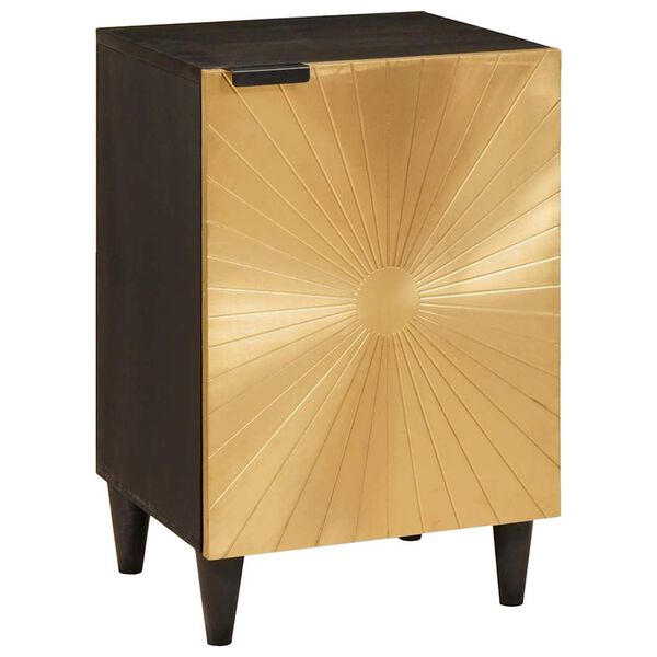 vidaXL Bathroom Cabinet with Shelf Black and Gold 38 x 33 x 58 cm