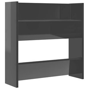 vidaXL Wall Shoe Cabinet High Gloss Grey 60x18x60 cm Engineered Wood
