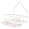 vidaXL Kids Bed Frame with Drawers White 70x140 cm Solid Wood Pine