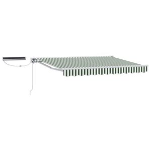 vidaXL Electric Retractable Awning Green and White 3 x 2.5 m