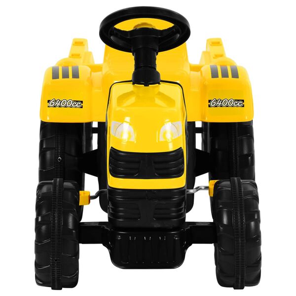 vidaXL Pedal Tractor for Kids with Trailer Yellow