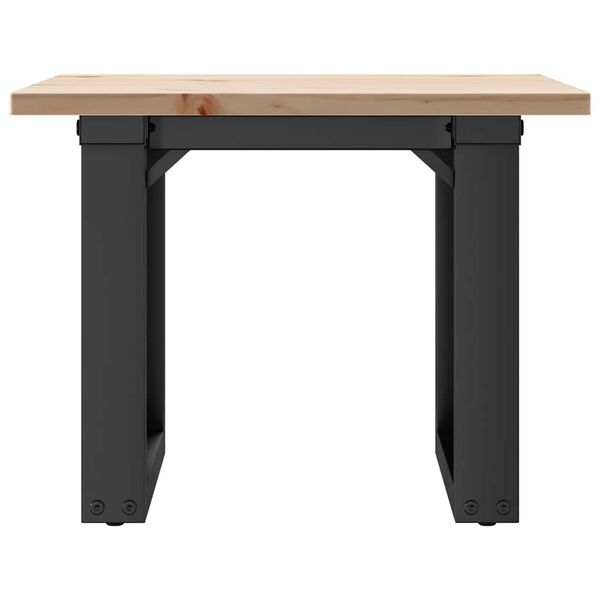 vidaXL Coffee Table O-Frame 50x50x35 cm Solid Wood Pine and Steel