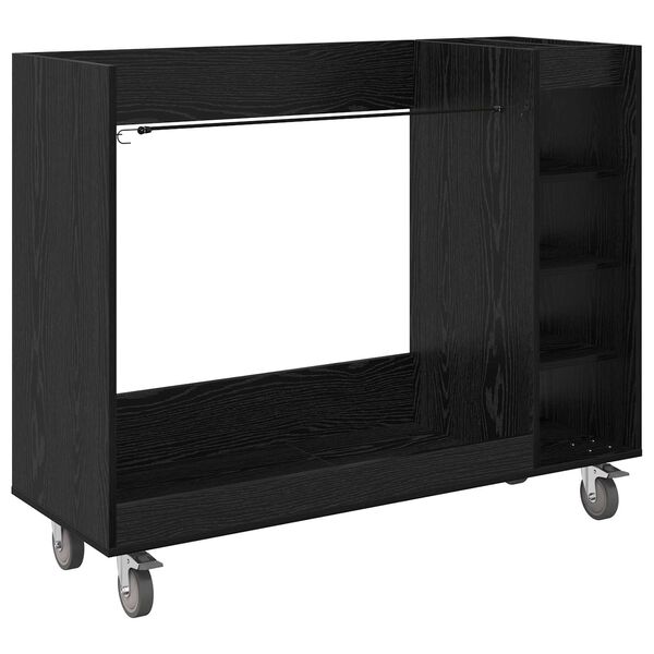 vidaXL Golf Cabinet with Wheel Plain Black Oak 120 x 45 x 98 cm