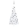 vidaXL Artificial Half Pre-lit Christmas Tree with Ball Set White 240 cm