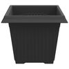 vidaXL Square Flower Pot 24 pcs Black 33 x 33 x 26 cm Plastic