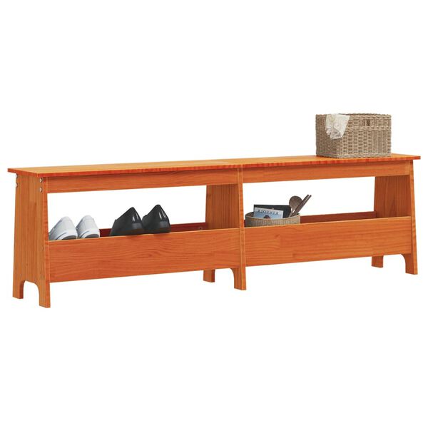 vidaXL Hall Bench Wax Brown 160x28x45 cm Solid Wood Pine