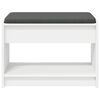 vidaXL Hall Bench White 63 x 38 x 45 cm Engineered Wood and Fabric