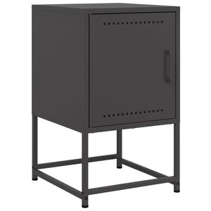 vidaXL Bedside Cabinet Black 36x39x60,5 cm Steel