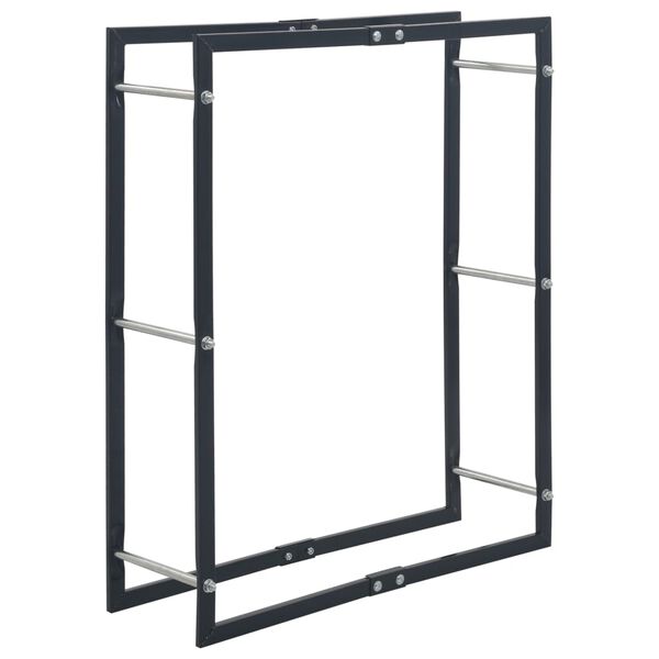 vidaXL Firewood Rack Black 80x25x100 cm Steel