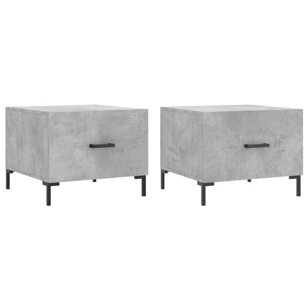vidaXL Coffee Tables 2 pcs Concrete Grey 50x50x40 cm Engineered Wood